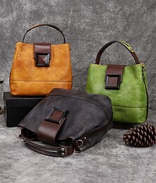 olcso -női vintage valódi bőr kézitáska, elegáns vintage stílusú, strapabíró, állítható pánttal, ideális irodába és hétköznapi viseletre