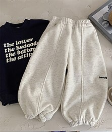 baratos -Infantil Para Meninos Calças Calças Esportivas Calças de lã Calças Côr Sólida Mantenha Quente Comfort Calças Ao ar livre Esportes Moda Básico Branco Cinzento