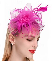 economico -Acconciatura Piume Perline Matrimonio Compleanno Elegante Vintage Con Strass Copricapo Copricapo