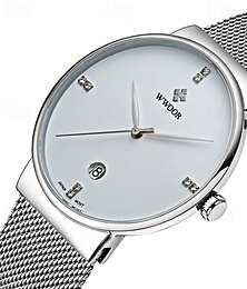 cheap -Top Brand Watch Men's Fashion Stainless Steel Gold Watch Men's Luxury Diamond Minimalist Men's Watch Quartz Clock Clock Watch