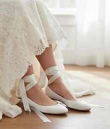 economico -ballerine da donna in raso verde con lacci lunghi a nastro, scarpe eleganti e comode per matrimoni e occasioni speciali