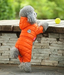 baratos -Casaco quente e impermeável para cães, jaqueta de inverno com capuz para filhotes, casaco de neve para animais de estimação, suéter de lã para cães de pequeno e médio porte.