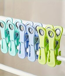 お買い得  -24個の頑丈な防風洗濯バサミ - 多機能の転倒防止クリップ、耐久性のあるプラスチック素材、強力なグリップ、明るい色 - 屋外の乾燥タオルホルダーに必須、実用的なデザイン、長持ち