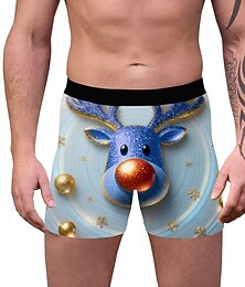economico -Renna Pigiama di Natale Boxer aderenti Biancheria intima regalo di Natale Per uomo Divertente Natale Fantasia/motivo Adulti Natale Capodanno Vigilia di Natale Natale Feste
