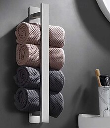 お買い得  -タオル掛け、強力な粘着性がある黒いタオルホルダーステンレススチール製壁掛け