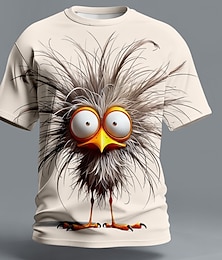 abordables -Homme Oiseau Grincheux T-shirt Manche Courte T-shirt Impression 3D Col ras du cou Chemise Exagéré Designer Soirée Fête Bleu Noir Jaune Été Printemps Vêtement Tenue S M L XL XXL XXXL