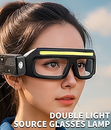 economico -Occhiali con fari a LED - ricarica USB-C, resistenti all'acqua IPX4, attivazione tramite sensore di movimento, 3 modalità di illuminazione, stanghette regolabili, adatti per corsa, ciclismo e attività