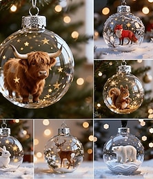 economico -Ornamento acrilico della collezione Wildlife Wonders, decorazione natalizia artigianale con animali 3D vivaci, decorazioni di lusso per l'albero di Natale invernale &regali, accenti stellari