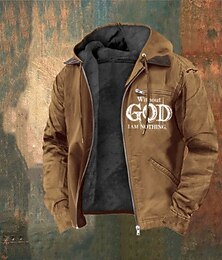 economico -Per uomo Felpa con cappuccio a zip intera Giacca in Pile Felpa con cappuccio in pile Nero Verde militare Blu marino Marrone Caffè Con Cappuccio Lettera Cerniera Tasca Casuale Quotidiano Uscire