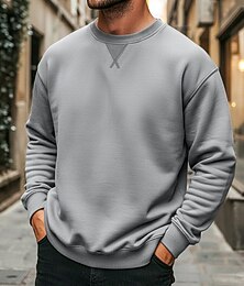 economico -Per uomo Maglia Felpa in pile Felpa con cappuccio Maglione Blu Nero Bianco Blu marino Verde scuro Girocollo Semplice Sport & Outdoor Casuale Quotidiano Streetwear Cool Abbigliamento Sportivo Autunno