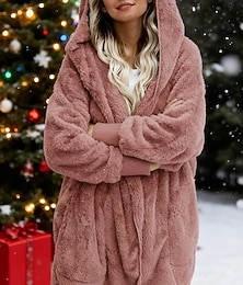 preiswerte -Damen Fleecejacke Sherpa-Jacke Teddymantel Outdoor Straße Täglich Herbst Winter Mantel Normale Passform Winddicht Warm Zeitgenössisch Stilvoll Plüsch Jacken Langarm Einfach Oversize Mit Taschen Lotus