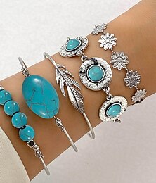 voordelige -Dames Armbanden met ketting en sluiting Armband armbanden Klassiek Bloem Modieus Legering Armband sieraden Licht Blauw Voor Dagelijks Feestdagen