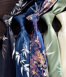 billiga -Herr Slipsar Mode Klassisk Modernt Modernt Blommig Mönstrad Bröllopsfest Dagliga kläder