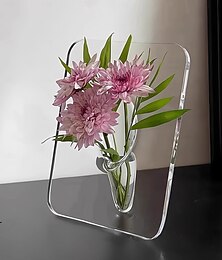 preiswerte -Acryl-Po-Rahmenvase – moderne Blumenvase für die Heimdekoration, als Pflanzenhalter für den Schreibtisch oder als Tischdekoration für Weihnachtsfeiern