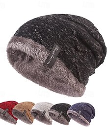 halpa -Miesten Sukupuolineutraali Pipo Talvihatut Pipot Neulo hattu Talvipipo Musta Viini Akryylikuidut Kudottu Fleece Kodikas Arki-asut Bile Yksivärinen / yksivärinen Lämmin
