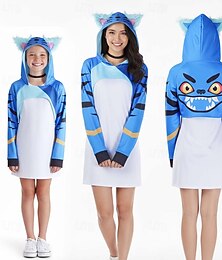 economico -Ispirato agli idoli coreani Stella pop Blue Tiger Costume 2 pezzi Costume di Carnevale Idolo virtuale Cosplay di film for Per donna Ragazze Adulti Bambini Halloween Carnevale Performance Con il