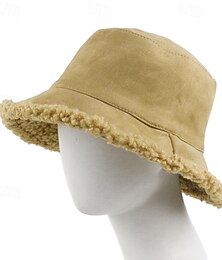 economico -Per donna Cappello Cappello a secchiello Antivento Caldo Abbigliamento Quotidiano Weekend Pile Colore Puro
