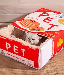 abordables -Boîte à friandises pour chat, nid pour chat ou chien, lit rectangulaire entièrement fermé et sécurisé, boîte à biscuits universelle pour animaux de compagnie, quatre saisons