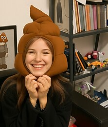 baratos -Chapéu de pelúcia engraçado em formato de cocô, estilo desenho animado, fofo e kawaii, tamanho grande, ideal para fantasias, cosplay, selfies e outras ocasiões. Perfeito para festas, fotos e presentes