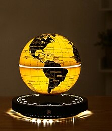 preiswerte -Magnetische Schwebende Globus Uhr Basis Gold Leuchtender Globus Farbiges Ambiente Technologisches Ornament mit Touch Steuerung Nachtlicht Ewige schwebende Blumenlicht für den Valentinstag