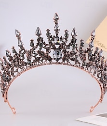 abordables -Couronnes Coiffe Alliage Mariage Anniversaire Élégant ancien Avec Strass Cristal Casque Couvre-chef