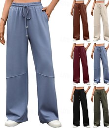 economico -Per donna Pantaloni da tuta Gamba larga Chinos Moda Streetwear Essenziale Lunghezza intera Vita Alta Semplice Tasca Fascia Elastica Comodo Morbido Confortevole Elasticizzato All'aperto Streetwear Blu