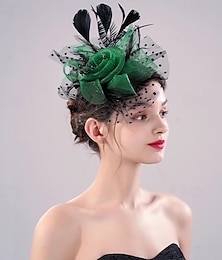 economico -Acconciatura Fermaglio per capelli Piuma Matrimonio Compleanno Elegante Vintage Carino Con Piuma Perline Copricapo Copricapo