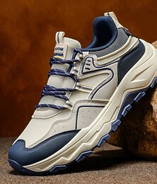 olcso -férfi bézs és sötétkék túracipő vastag gumitalppal - tartást adó lábbeli szabadtéri kalandokhoz