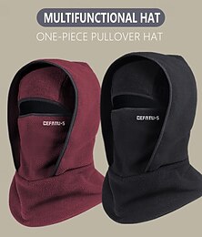 お買い得  -屋外冬暖かい帽子ネックバンド一体型サイクリングマスクスポーツスキーヘッドカバーネック防風防寒ワンピースプルオーバー帽子