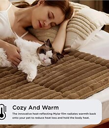 voordelige -Bedsure zelfverwarmend kattenbed, kleine zelfverwarmende hondenbenchmat, thermische extra warme puppymat voor binnen &buiten, antislip &wasbaar