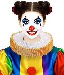 preiswerte -Harley Quinn Clown Narr Karneval Rüschenkragen Zirkus Karnevalskostüm Cosplay-Kostüm Erwachsene Damen Halloween Karneval Leistung Party Einfaches Karnevalskostüm Verkleiden