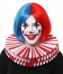 preiswerte -Harley Quinn Clown Narr Karneval Rüschenkragen Zirkus Karnevalskostüm Vintage Erwachsene Unisex Halloween Karneval Leistung Party Einfaches Karnevalskostüm Verkleiden