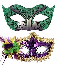 preiswerte -Paarmasken, venezianische Masken, Kostüme für Erwachsene, Damen und Herren, Partys, Maskenbälle, Halloween, Karneval, Mardi Gras, einfache Karnevalskostüme