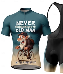 baratos -Homens Camisa para Ciclismo Camisa com Bermuda Bretelle Conjunto de Camisa Ciclismo Manga Curta Verão Amarelo Azul Laranja Desenho Animado Carta e Número Moto Filtro Solar Resistente a UV Tapete 3D