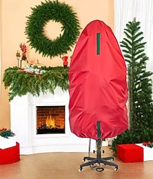 halpa -pystyssä oleva joulukuusen säilytyspussi, kevyt ja kestävä Oxford-kangas kiristysnyörillä, tilaa säästävä säilytys valmiiksi sytytetyille kuusille ja koristekujille, helppo kuljettaa juhlakoristeiden