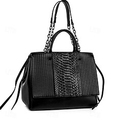 abordables -Femmes Sac à main Sac bandoulière Sacs à Épaule faux cuir Bureau Occasionnel Fête des Mères Fermeture éclair Grande capacité Imperméable Sac Multi-Porté Couleur Unie Crocodile Noir Marron Kaki