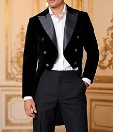 abordables -Rétro Vintage Punk & Gothique Médiéval Smoking Queue-de-pie Manches longues Vampire Chevalier Déguisement Homme Steampunk Halloween Performance LARP Foire de la Renaissance Adulte Manteau Automne