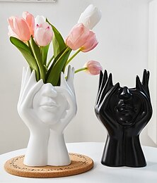 economico -1 vaso semplice a forma umana in ABS, moderno e semplice, dal design a forma umana, può essere regalato, adatto per la decorazione della casa, in soggiorni, studi, sale da pranzo e altre occasioni.