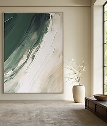 baratos -Pintura a óleo artesanal em tela, arte de parede com textura abstrata verde, ideal para decoração de sala de estar, hall de entrada ou como fundo para sofá. Também pode ser encontrada em tela esticada