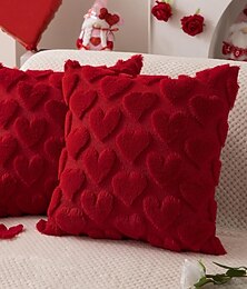 olcso -karácsonyi Valentin-napi plüss díszpárnahuzat szív alakú hímzett jacquard párnahuzat puha, hangulatos, dekoratív kanapépárnahuzat romantikus ünnepi otthoni dekorációhoz
