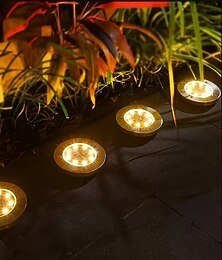 abordables -1 pièce 3.5 W Lumières solaires LED Lumières de Chemin & Lanternes Décoratif Blanc Jaune Chaud Alimenté par piles Cour Jardin 8 Perles LED Halloween Nouvel An