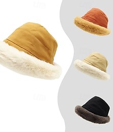 economico -Per donna Cappello Cappello a secchiello Antivento Caldo Abbigliamento Quotidiano Weekend Pile Colore Puro
