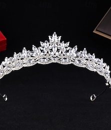 abordables -Couronnes Coiffe Alliage Mariage Anniversaire Élégant Mignon Avec Strass Casque Couvre-chef