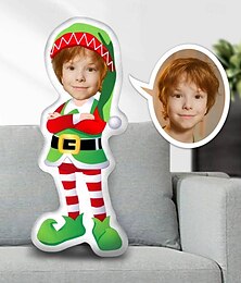 baratos -Almofada personalizada com foto de Natal, almofada criativa faça-você-mesmo com formato humanoide, presente de aniversário divertido para amigos, almofada exclusiva com foto personalizada, presentes
