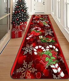 preiswerte -Weihnachtsteppich für Zuhause &strapazierfähiger, leicht zu reinigender Hotelkorridor &Wohnzimmermatte, festliche Weihnachtsdekoration