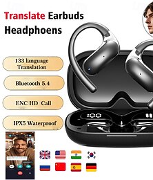 Недорогие -Наушники с переводом, наушники с открытым ушным вкладышем, беспроводные наушники Bluetooth 5.4 с сенсорным управлением, наушники-вкладыши TWS