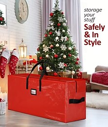 economico -Borsa portaoggetti per alberi di Natale di grande capacità, adatta per alberi da 8,2/16,8 piedi - resistente borsa da trasloco in stile bagaglio in polietilene con chiusura a cerniera, organizer per