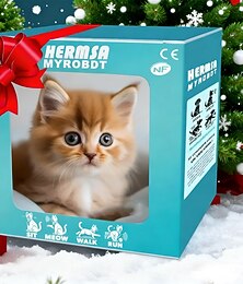 baratos -Presentes de Natal para netos e netas Gato Robô Meu Gatinho Robótico Realista Brinquedo Interativo que Anda Late Abana o Rabo Gato de Pelúcia Realista Brinquedo Robótico que age como um verdadeiro