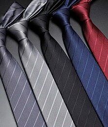 preiswerte -Weihnachtskrawatte für Herren aus Seide – Polyester, gestreift, in verschiedenen Farben erhältlich – perfekt für Weihnachtsfeiern, formelle Anlässe und Businesskleidung
