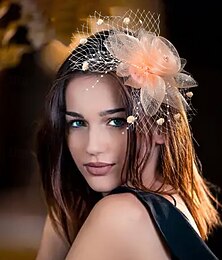 billige -Hodepryd Tøy Fedora Bryllup Te Fest Hesteløp cocktail Elegant Årgang Med Fjær Hodeplagg Hodeplagg